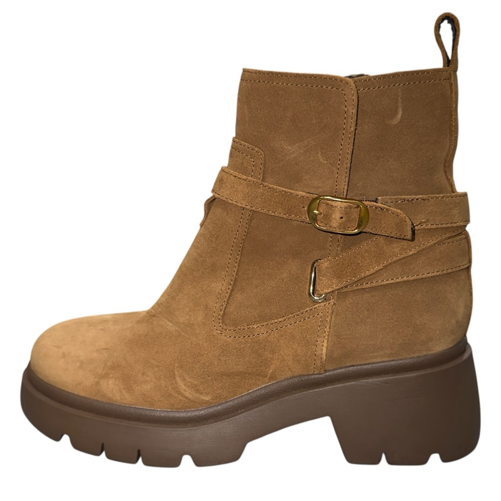 Steve Madden Womens Size 9 Brown Suede Lug Sole‎ Platform Ankle Boots